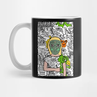 Regal Lion Digital Collectible - Character with FemaleMask, DoodleEye Color, and DarkSkin on TeePublic Mug